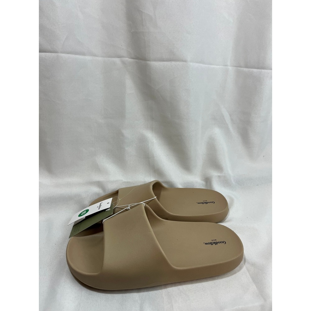 Goodfellow & Co Mens Slide Sandals Tan Beige Comfort Contour Footbed Size 10 NEW